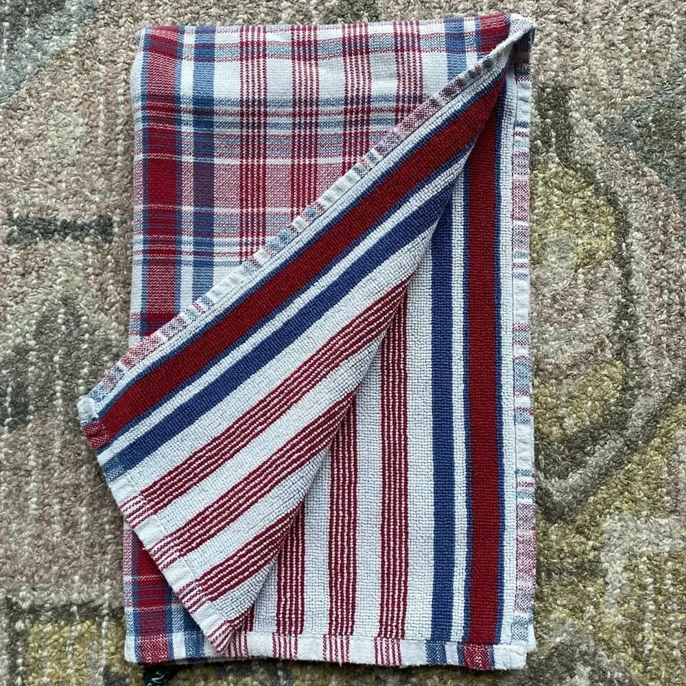 Ralph Lauren Plaid over Striped Hand Towel